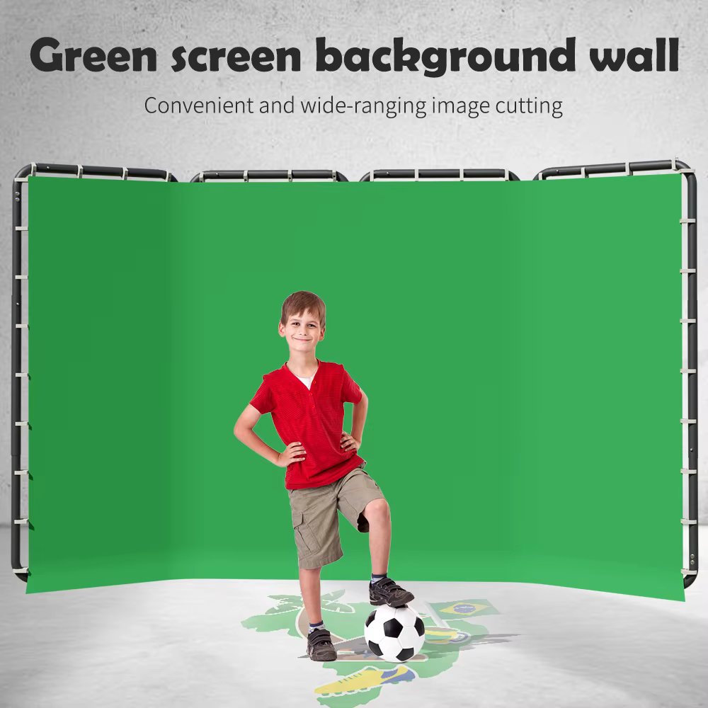 Portable Large Chromakey Green Screen Backdrop with Stand Photography Background Support System 240x400cm Shooting Video Photo