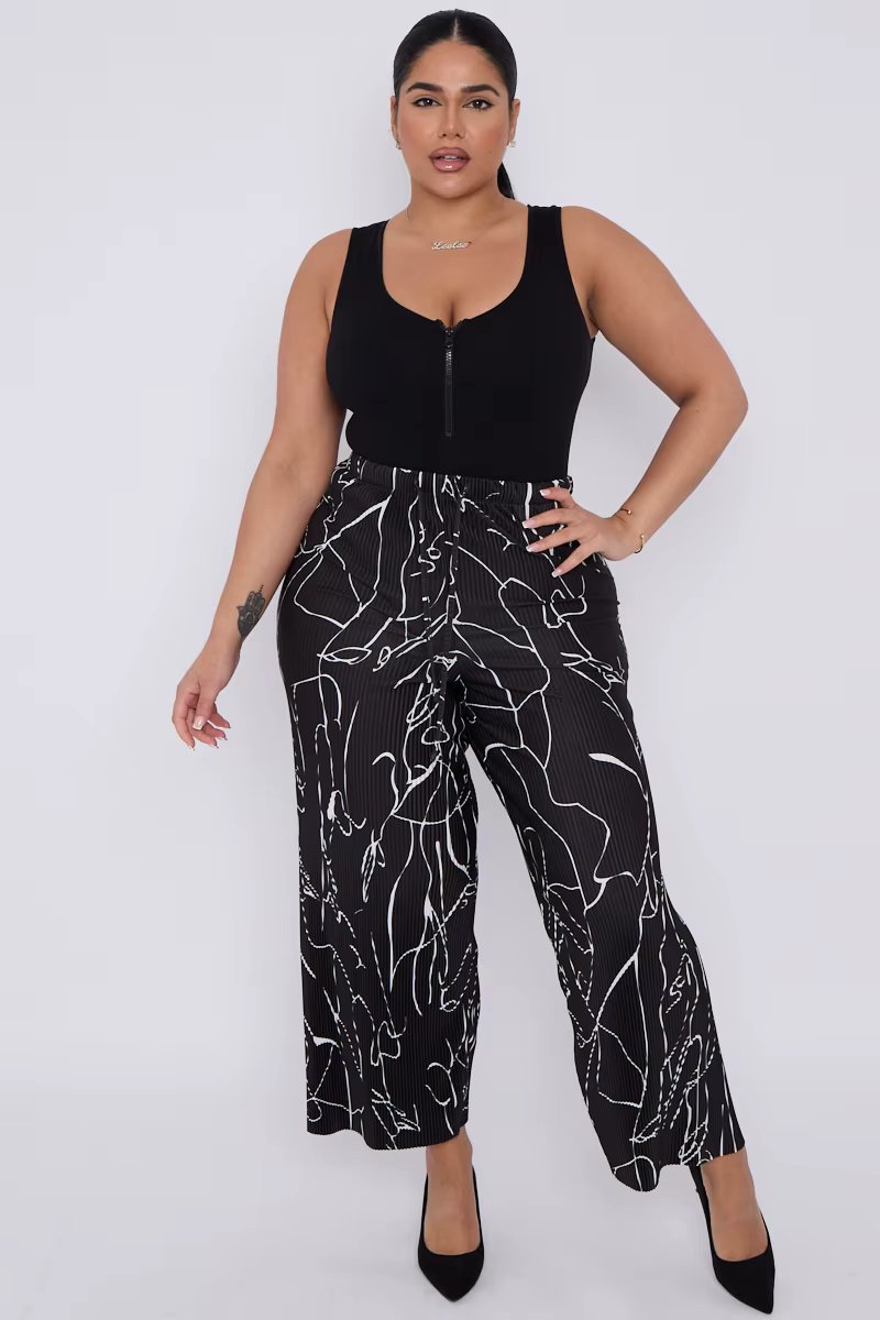 Comfort Multi Colour All Season Elastic Waist fit Pleated Trousers