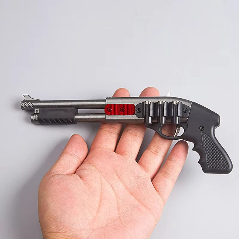 new Anti-stress Mini-shot Gun 8 Continuous Alloy Rubber Band Gun Miniature Model Ornaments Toys Creative Gifts