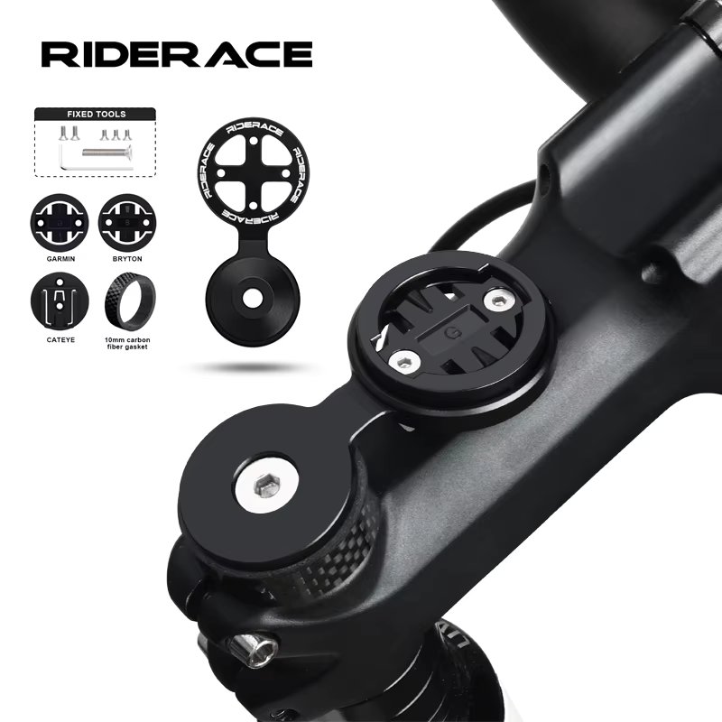 RIDERACE Bicycle Computer Holder  Garmin Edge Bryton CatEye MTB Mountain Bike Stopwatch Speedometer Stem Top Cap Mount Bracket