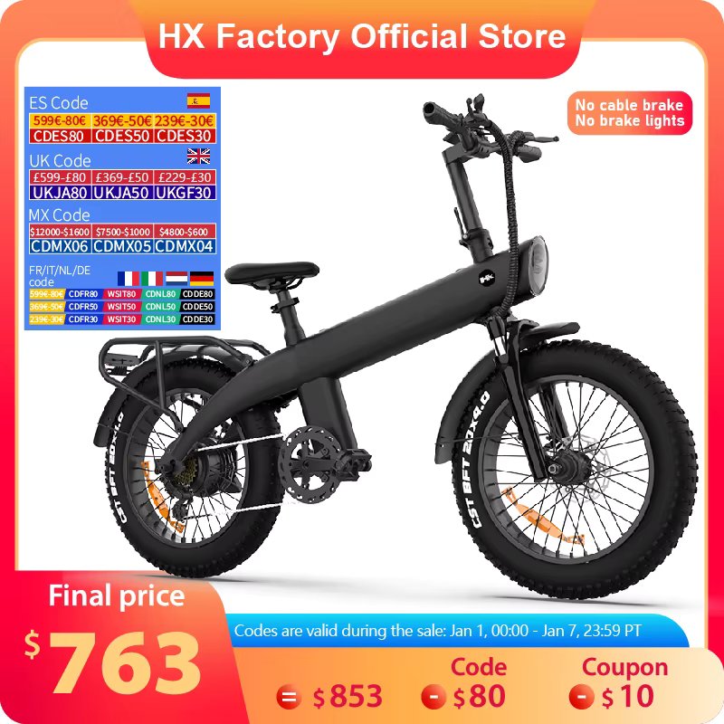 HX Q3 Mountain Electric bicycle 2000W Adult electric bike 48V 20AH Ebike 20Inch Tire Off-Road fatbike City e bike