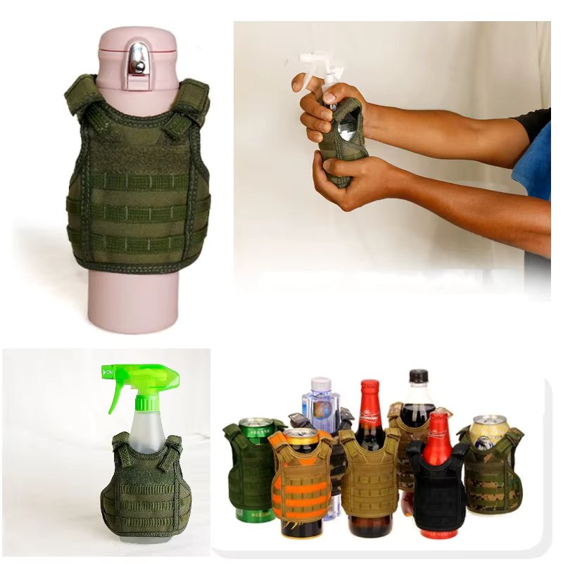 Beer Vest Mini  Premium Beer Bottle Pouch Molle Vest Beverage Cooler Wine Bottle Cover Holder Hunting Vests