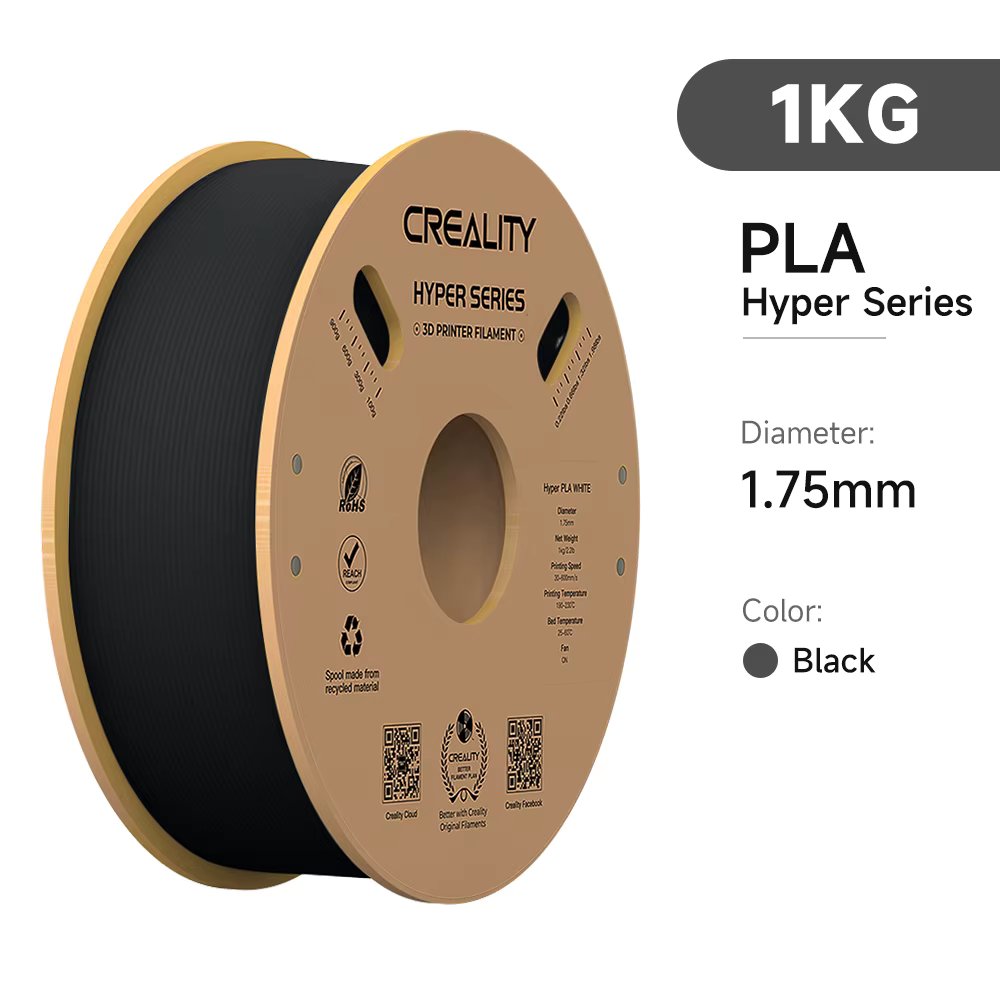 Creality Hyper PLA plastics 1.75mm 1kg (2.2lbs) 3D Printer Filament Designed for High Speed Printing Fits for Most FDM Printers