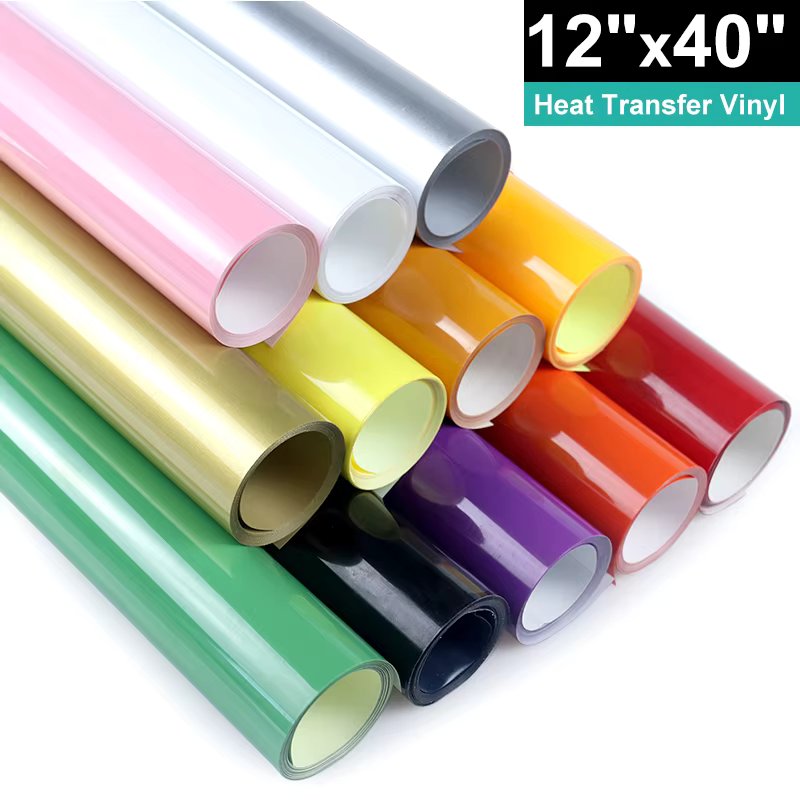 1 roll 12"x40"/30.5cmx20/25/50/100/150cm Pu Heat Transfer Vinyl  Decorative Films Pattern T-shirt Iron On HTV Printing HTV Vinyl