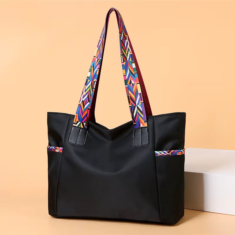 aliwood New Large Capacity Nylon Women Shoulder Bags Simple Colorful Shoulder Strap Waterproof Casual Tote Shopping Bag Handbags