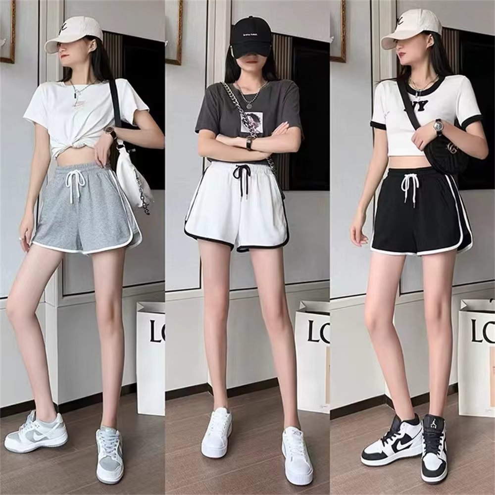 Summer Fashion Casual Bottoms Shorts Women Candy Color Breathable Plus Size Shorts Casual Lady Elastic Waist Sports Short Pants