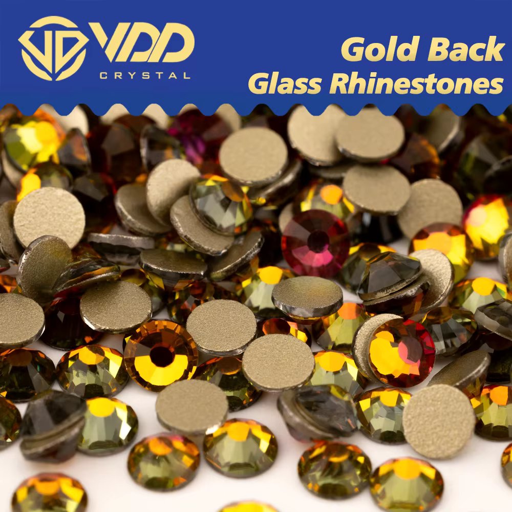 VDD 1440Pcs SS4-SS20 High Quality Glass Rhinestones Crystal Gold Flatback Strass Stones For Nail Art Crafts DIY Decorations