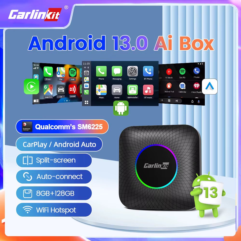 Android 13 Carplay Ai Box Android Auto Wireless Adapter Carplay Tv Box For Youtube Nexflit Car Smart Ai Box Bulit In Gps Wifi