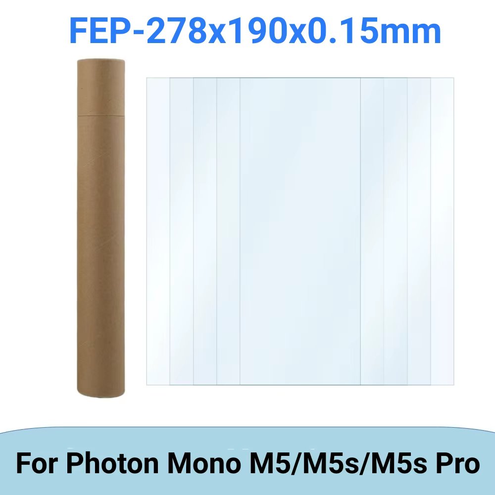 5 Pcs FEP Film 10.1 Inch 278*190mm for ANYCUBIC Photon Mono M5 M5s Pro 0.15mm UV Resin 3D Printers Release Films 3D Printed Part