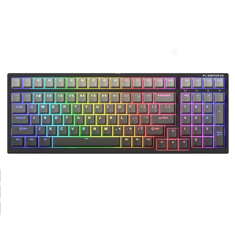 FL·ESPORTS FL100 Three-Mode Mechanical Keyboard 100 Keys RGB Hot-Swappable 2.4G Wireless Bluetooth Wired Win/Mac/iPad