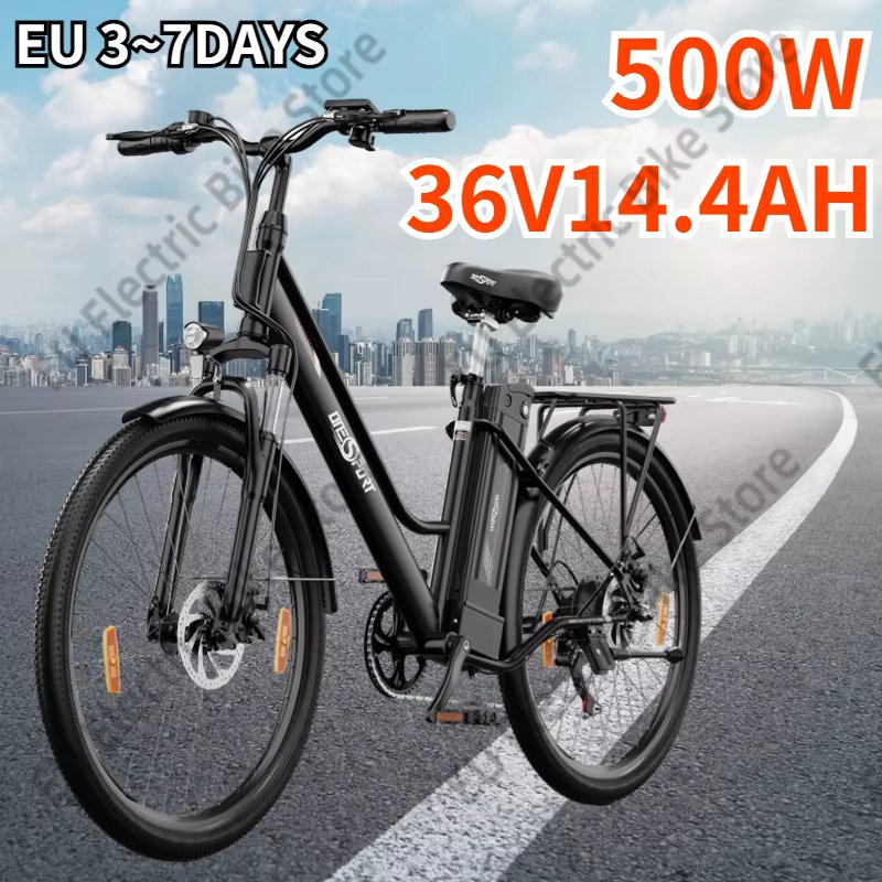 OT18 Electric Bike 500W Brushless Motor 36V14.4Ah Lithium Battery 25KM/H Adult City Ebike 26 inch Tire Mountain Electric Bicycle