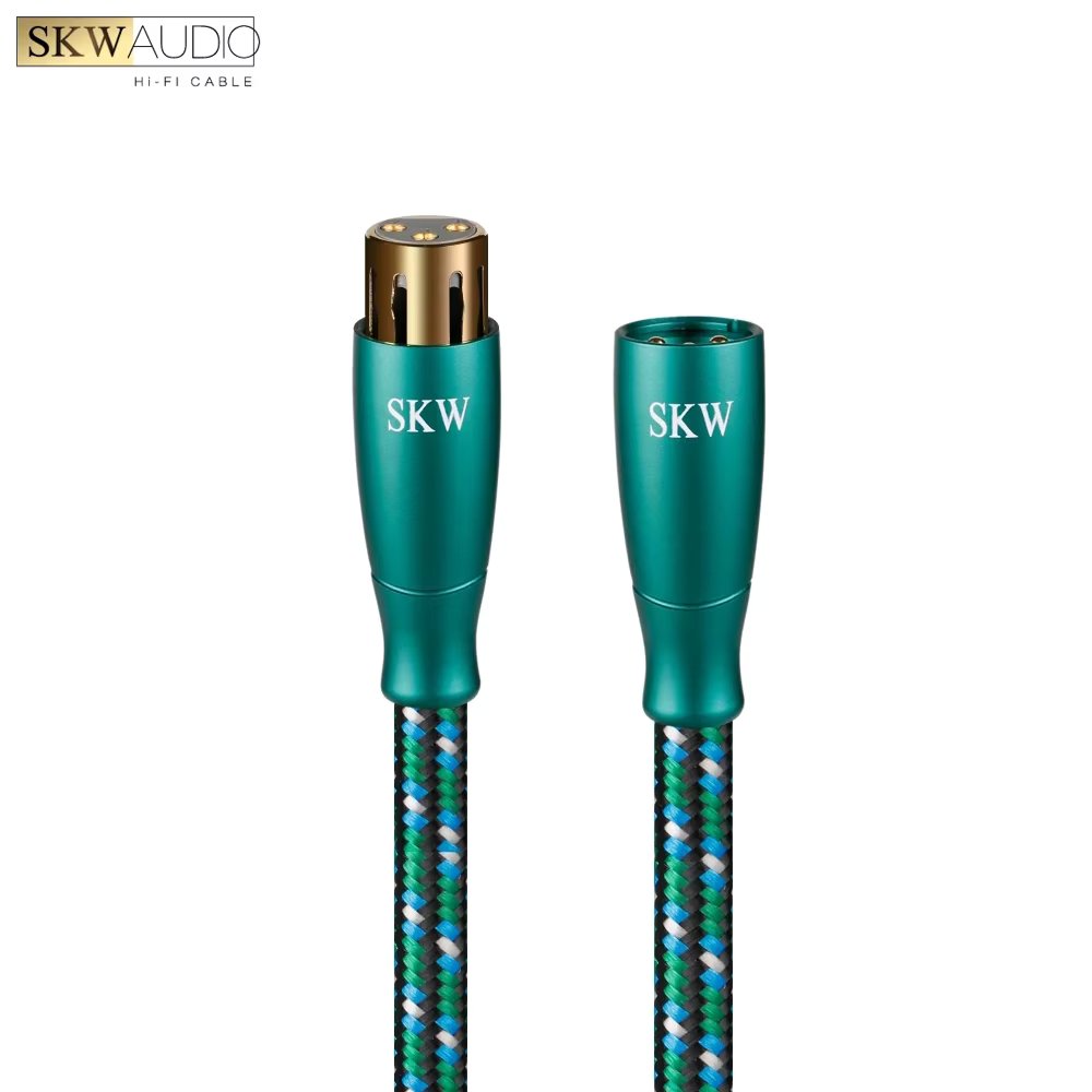 SKW 3 Pin XLR Audio Balanced Cable Male to Female Sound Cannon Cable Plug OFC Conductor for CD Connect to Amplifier, 1 Pair