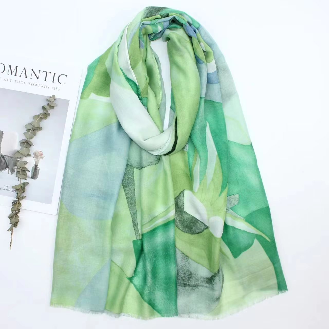 Large 70.86in Satin Square Scarf-Abstract Geometry Casual Cotton Head Wrap For Sunscreen And Fashion - 6 Colors To Choose From F