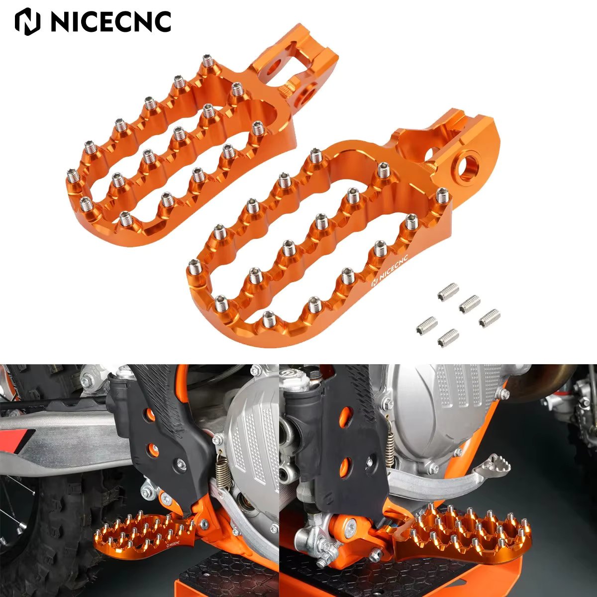 NICECNC For 2023 KTM EXC 300 EXC EXCF 500 450 400 350 300 250 200 150 125 SX XC SXF XCF 2017-2022 Enlarged Foot Peg Footrest Kit