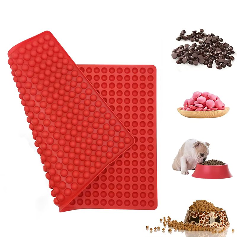 468 Mini hemispherical hole Mold Microwave Oven Pad Kitchen Drainage mat soft Silicone Mold making dog food Chocolate Candy Mold
