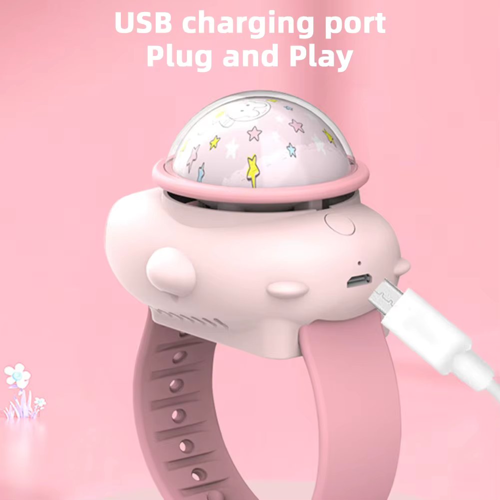 Starrys Skys Projection Bladeless Watch Fan Rechargeable Lightweight Pocket Fan Gift For Children's Day