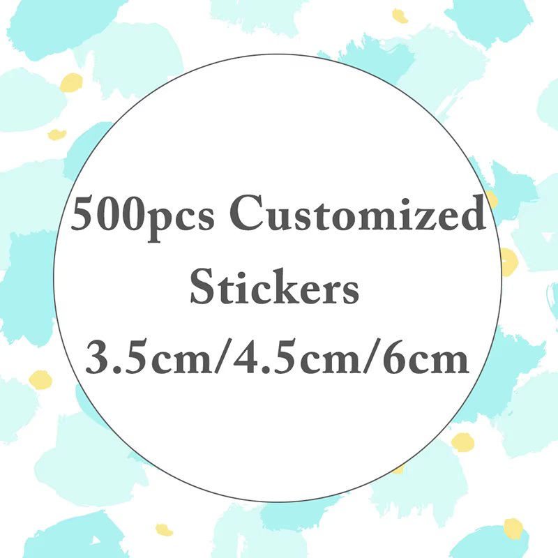 500pcs Custom Sticker and Customized Logos Wedding Birthdays Baptism Stickers Design Your Own Personalize Stickers