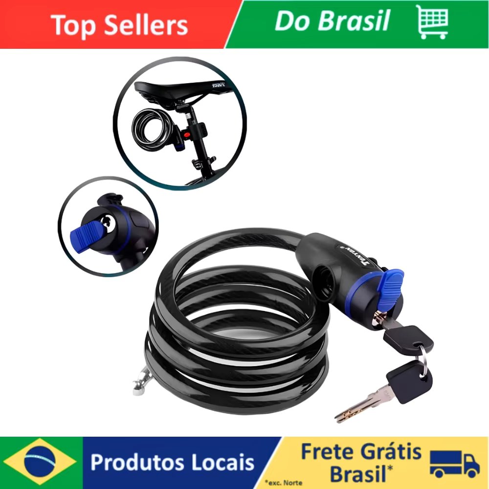 Cadeado Com Corrente Reforçado Com Trava De Segurança Para Bicicleta E Moto Antifurto