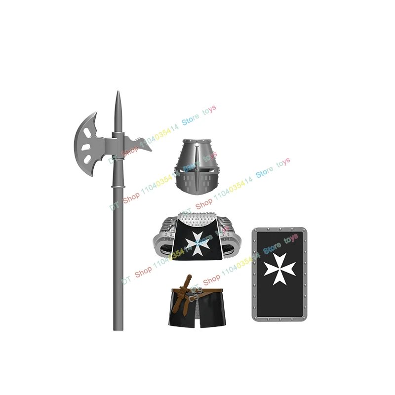 MOC Military Medieval Action Figures Jimu Lancelot Soldiers Iron Float Slayer Knight Accessories Building Blocks Toys R123 DT002