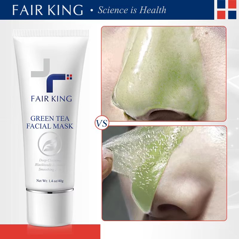 FAIR KING Green Tea Mask Blackhead Nose Oil Control Mask Deep Pore Cleansing Dirt and Blackhead Removal Skin Care Smooth 40g