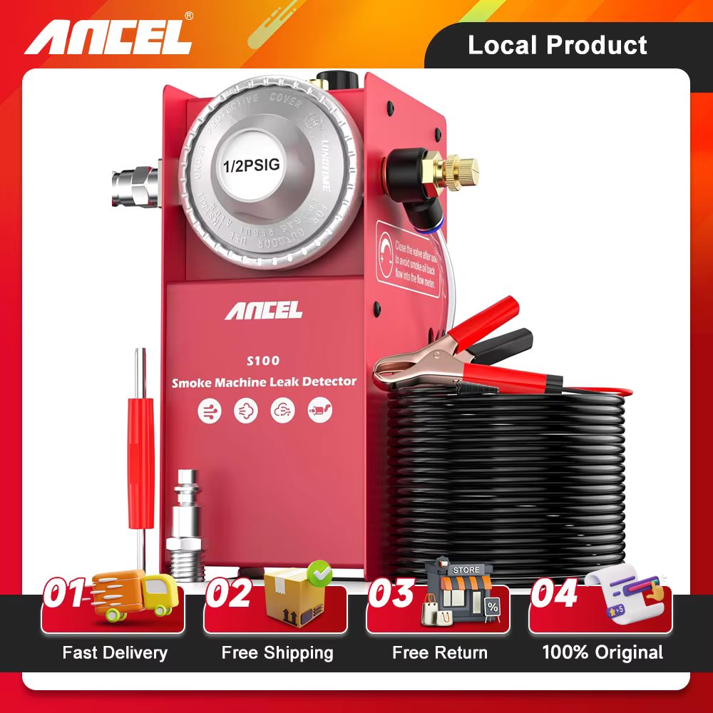 ANCEL S100 Automotive Smoke Machine Leak Detector Vacuum Leakage Diagnostic Tester Pipeline Fuel Leakage Detector Analyzer