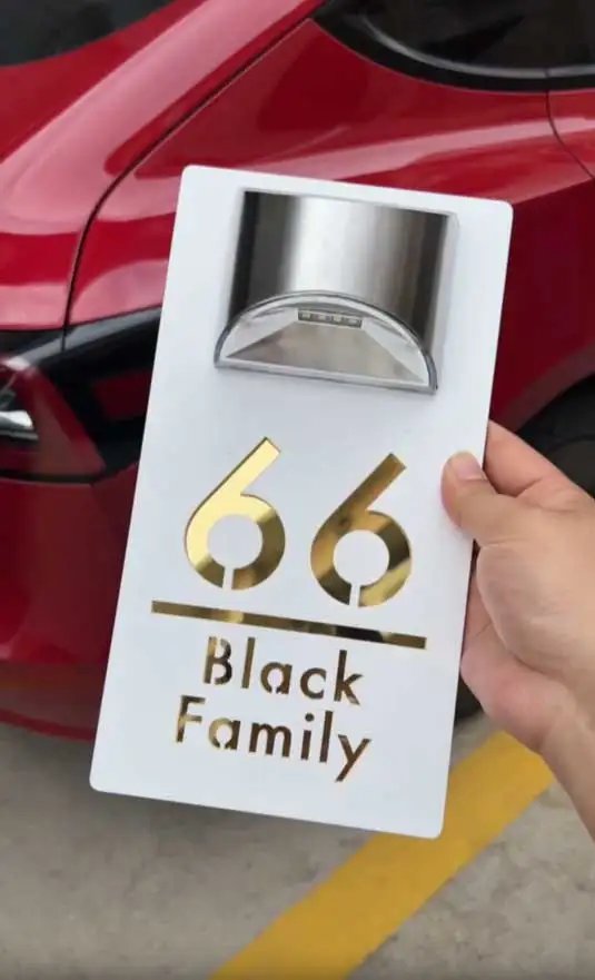 Entrance Sign for Home Led Solar Light Personalized Outdoor House Number Door Sign in Hebrew Solar Light Exterior House Number