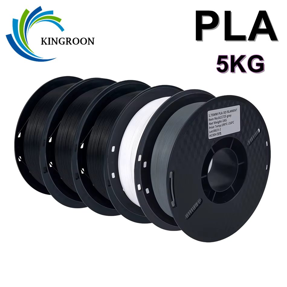 5KG PLA Filament 1.75mm Black White Gray High Quality Toughness 3D Printer Material 5 Rolls Local Delivery