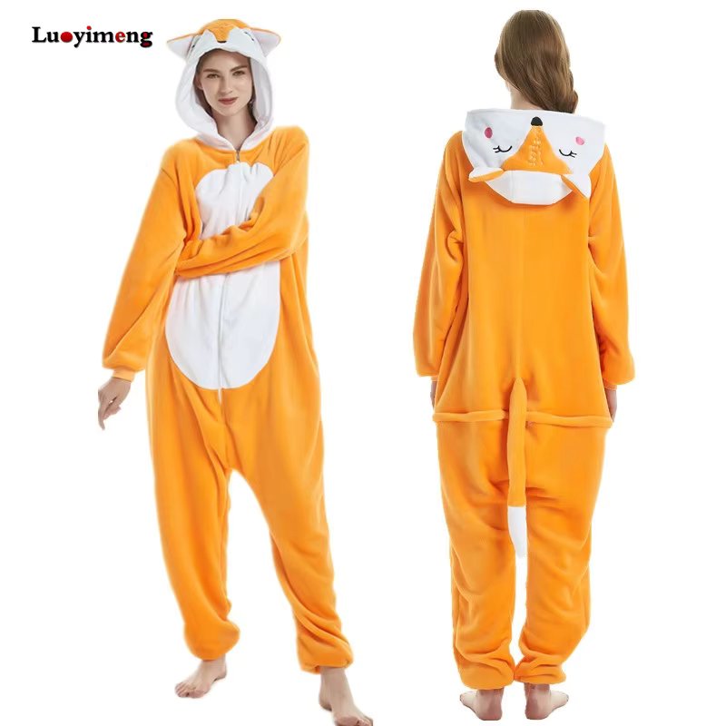 Adults Animal Onesies Unicorn Kigurumi Pajamas Sleepwear Women Men Winter Unisex Lion Deer Costumes Kids Cartoon Flannel Pajamas