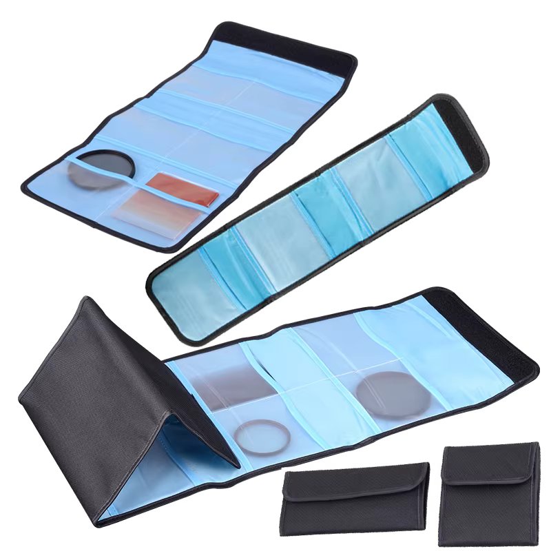 Lens Filter Pouch Lens Filter Case 3/12 Pocket Professional Photography Filter Holder Belt Bag Pouch Water-Resistant for Filter