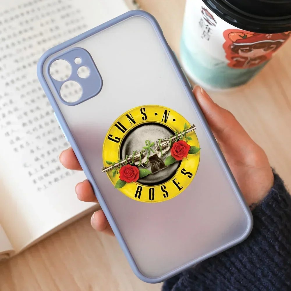 Rock Band Gun N Roses Clear Phone Cases for iPhone 16 15 13 14 12 11 Pro Max Mini 7 8 Plus SE Transparent Matte Hard Cover Shell