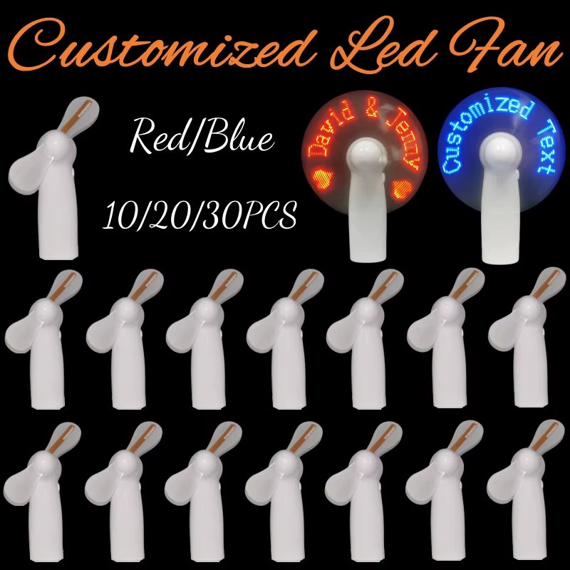 20/30Pcs NEW Customized Wedding Fans Personalized LED Fans Portable Fans Proposal Gifts Outdoor Birthday Bridal Gift Favors