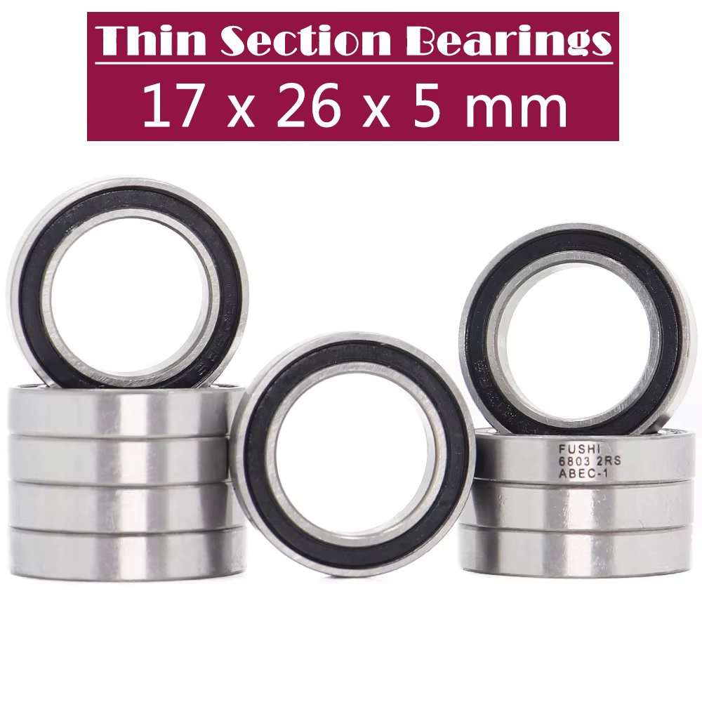 6803 2RS Bearing 17*26*5 mm ( 10 PCS ) Metric Thin Section 61803RS 6803 RS Ball Bearings 6803RS
