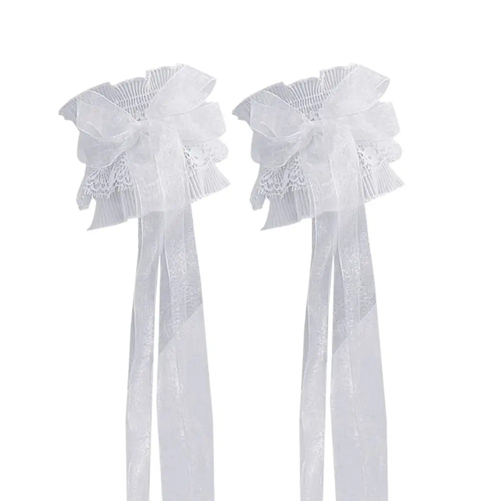 Bowknot Arm Sleeve Arm Warmers Hand Sleeve Ruffled Floral Layered Lace Arm Cuffs Oversleeves Elastic Arm Cover Bridal