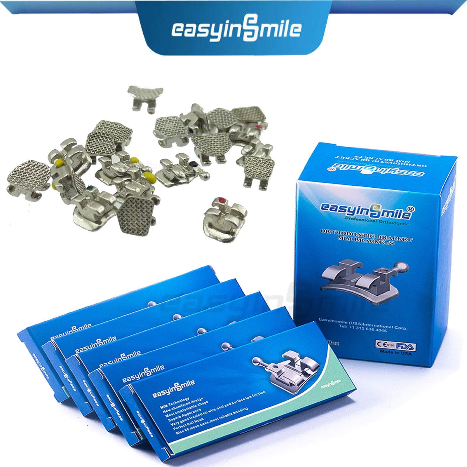 Easyinsmile Dental Material for Mini Orhto Bracket Metal Braces Roth / MBT 345 022 High Quality