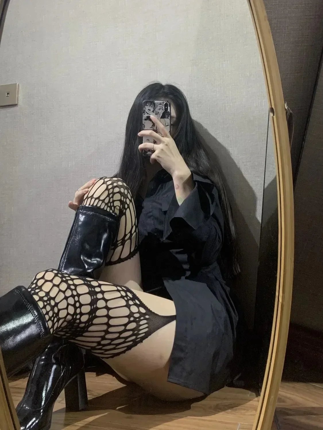 Women Sexy Black Stockings with Belt Set High Fishnet Tights Erotic Lingerie Bottom Pantyhose Thigh High Long Mesh Lace Stocking