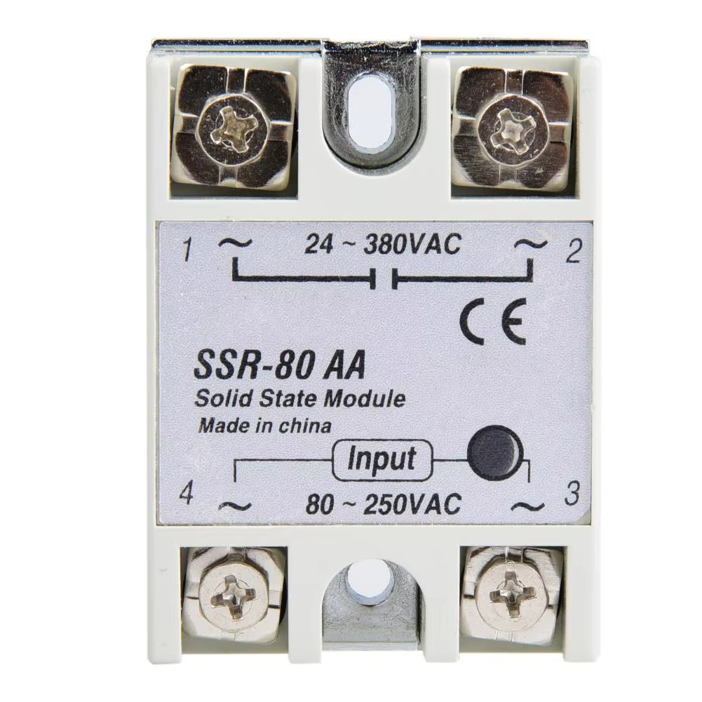 80A Single Phase Solid State Relay Module SSR-80AA 80-250VAC with Off Delay Timer - High Performance Switch