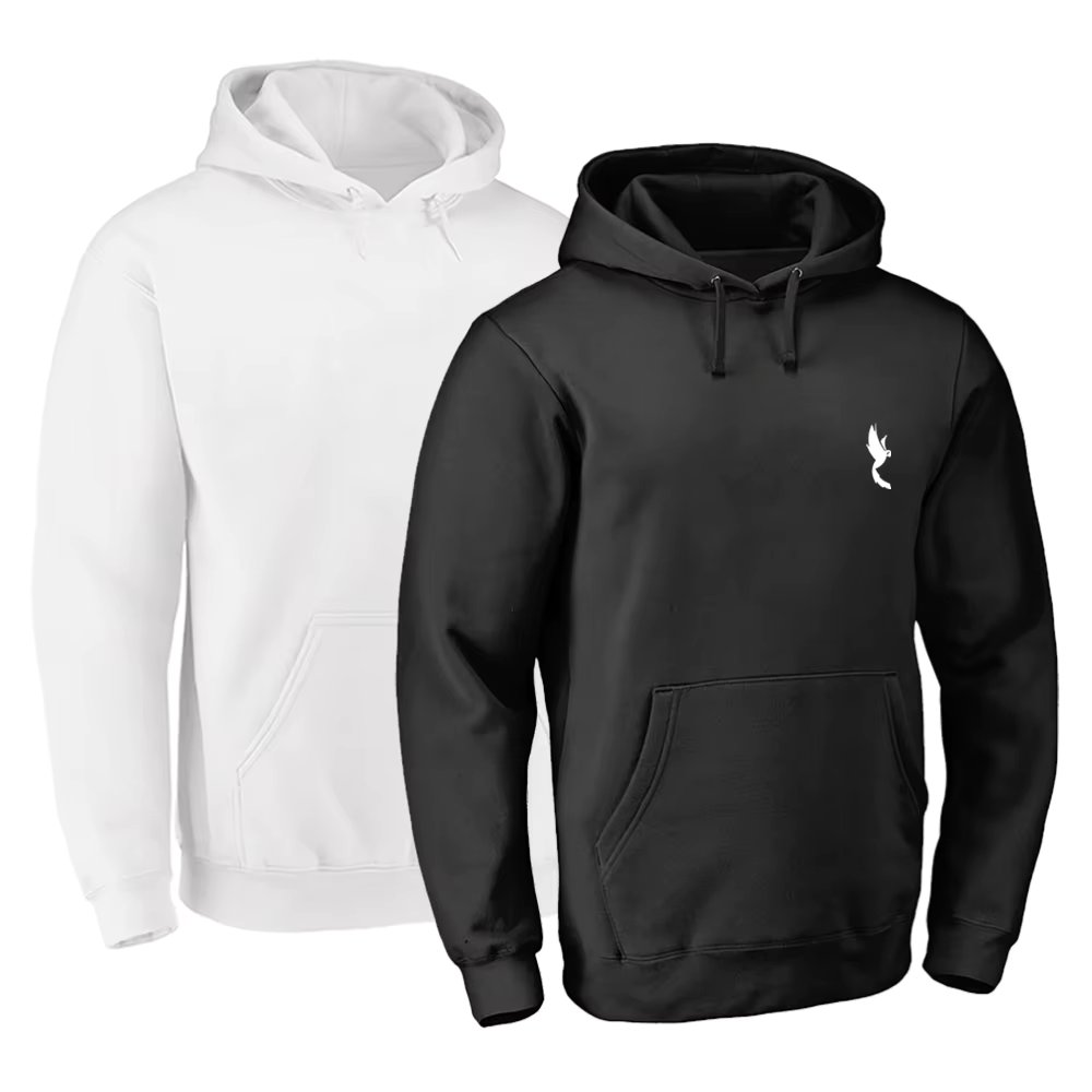 2 Kit Flat Basico Sweatshirt with Fists Front Pocket and Hoodie Detail Small Macaw Print