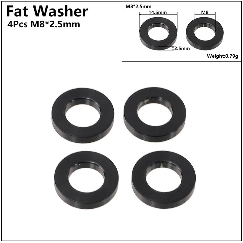 4Pcs M8x2.5mm Flat