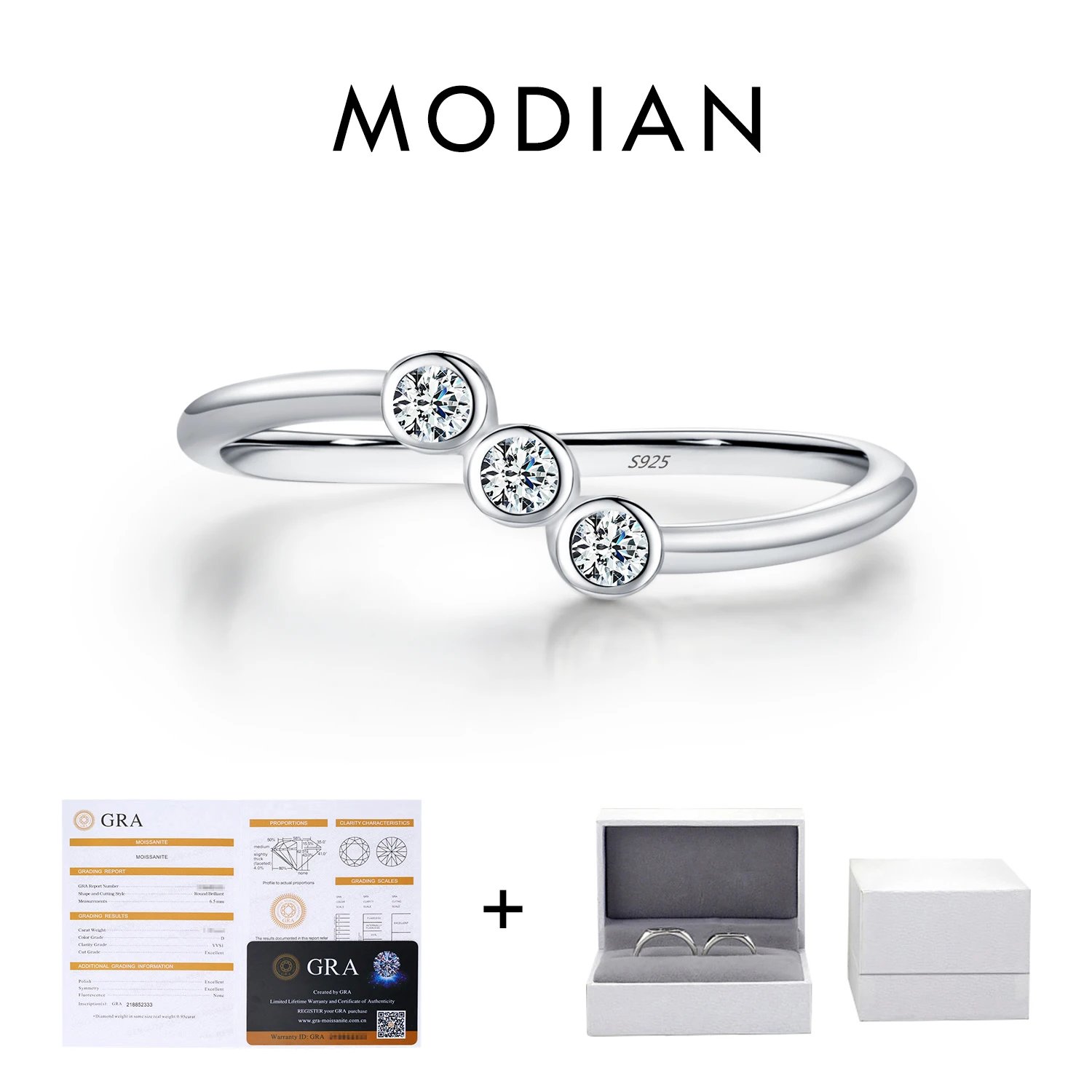 MODIAN D Color Moissanite Lab Diamond Rings 925 Sterling Silver Irregular Line Stackable Fashion Ring For Women Fine Jewelry