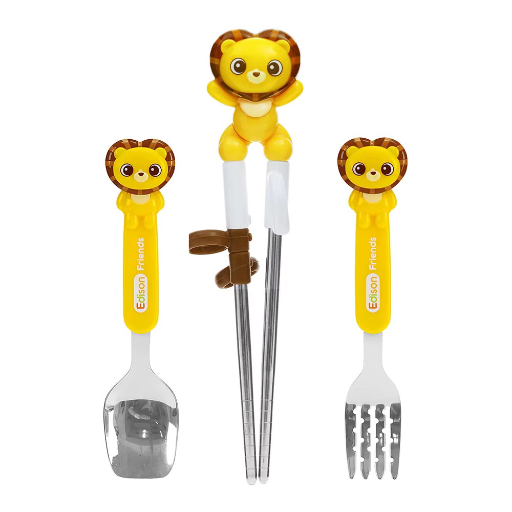Edison Friends Lion Sten Chopsticks 3-Pit Set
