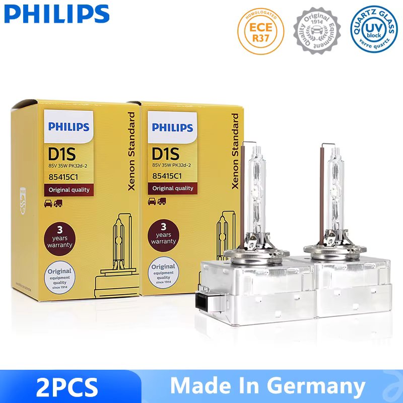 Philips Xenon Original D1S D2S D2R D3S D4S Standard 35W 4200K White Car HID Headlight Germany Bulb Replace High Low Beam Pair