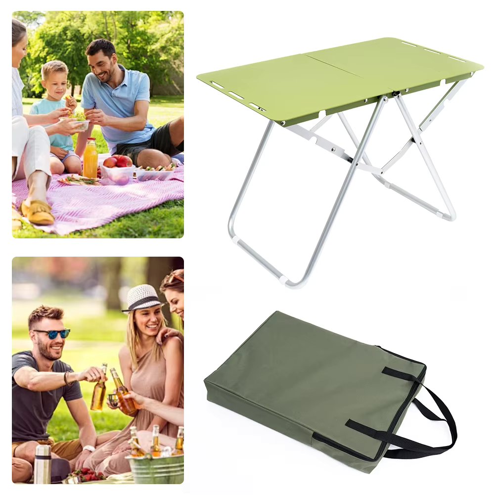 Folding Table Aluminum Alloy Picnic Table Lightweight Outdoor Table with Carry Bag for Outdoor Camping Beach Picnic BBQ