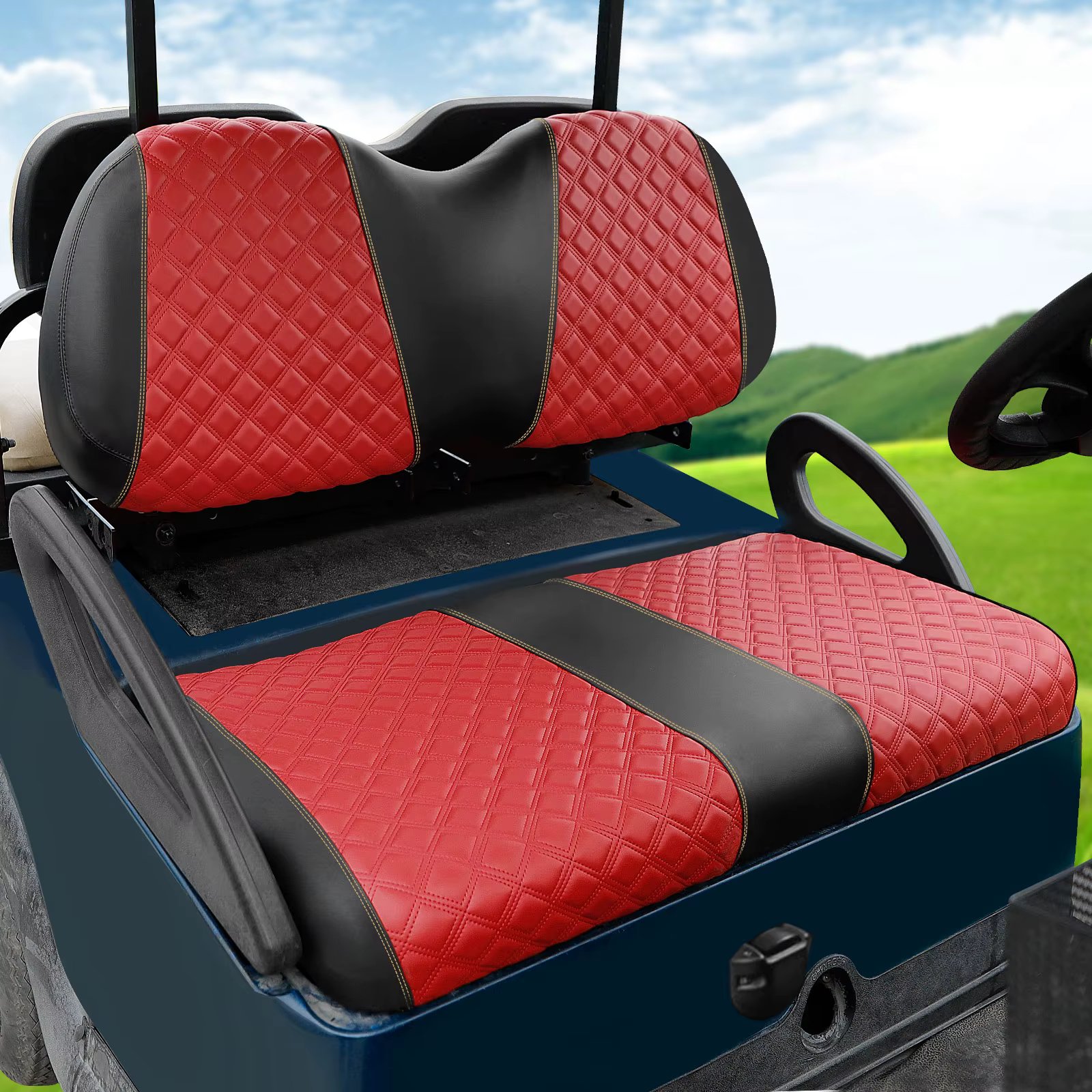 Roykaw Golf Cart Seat Covers Kit Fit for Club Car Precedent OEM Ordinary Seat Cushion, More Soft, Breathable & Easy to Clean
