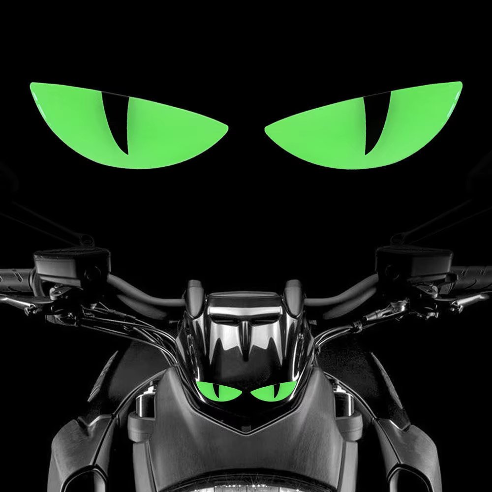 3D Luminous Vinyl Motorcycle Reflective Sticker Cute Eyes Scooter Windshield Decal Accessories For BMW Honda Yamaha Suzuki Vespa