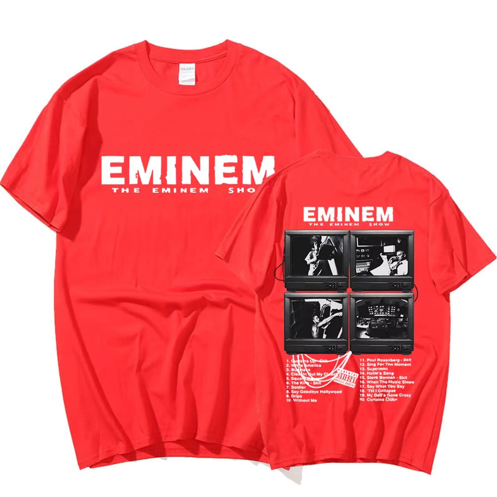 Rapper Eminem Music Album T Shirt World Tour Gift for Fan Graphic T-shirt Men Women Vintage Oversized classic Tshirts Streetwear