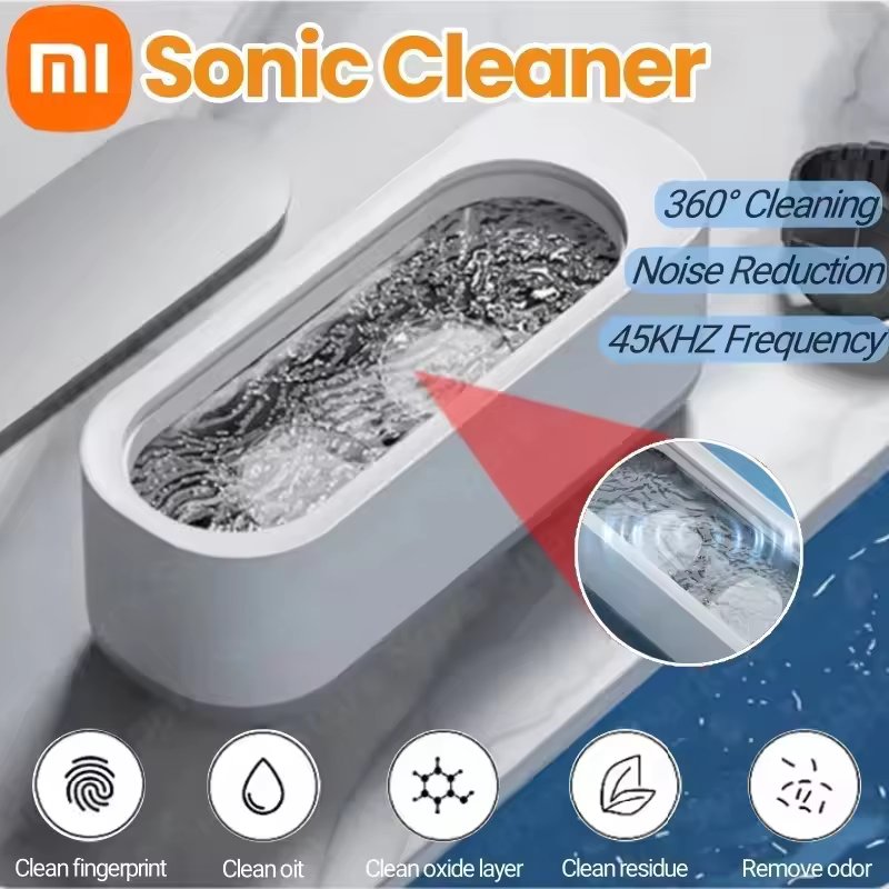 Xiaomi Ultrasonic Cleaning Machine High Frequency Vibration USB Charging Battery 360°Jewelry Glasses Watch Ring Cleaner 45000Hz