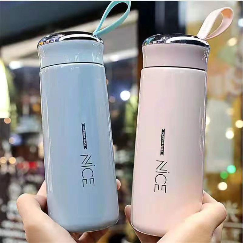 Creative Ness glass water Cup double-layer water cup high-looking student simple trendy fresh advertising gift Cup printing Nana
