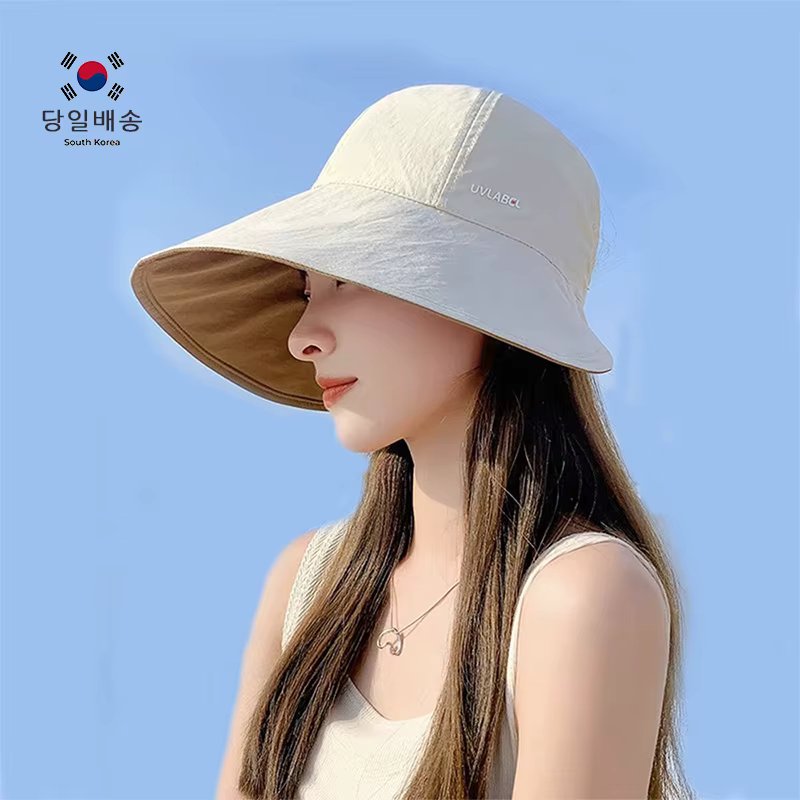 Same-day shipping sunscreen hat suncap double-sided Ivary-Kyeon Brown 56cm ~ 58cm for travel