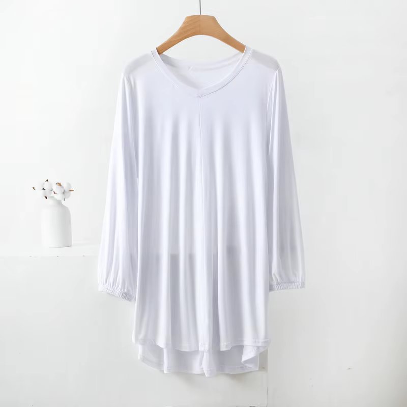 V-Neck Plus size Tshirt for women Summer Loose T-shirts Modal Bottoming Tee Tops XL to 8XL Solid color Casual Tees