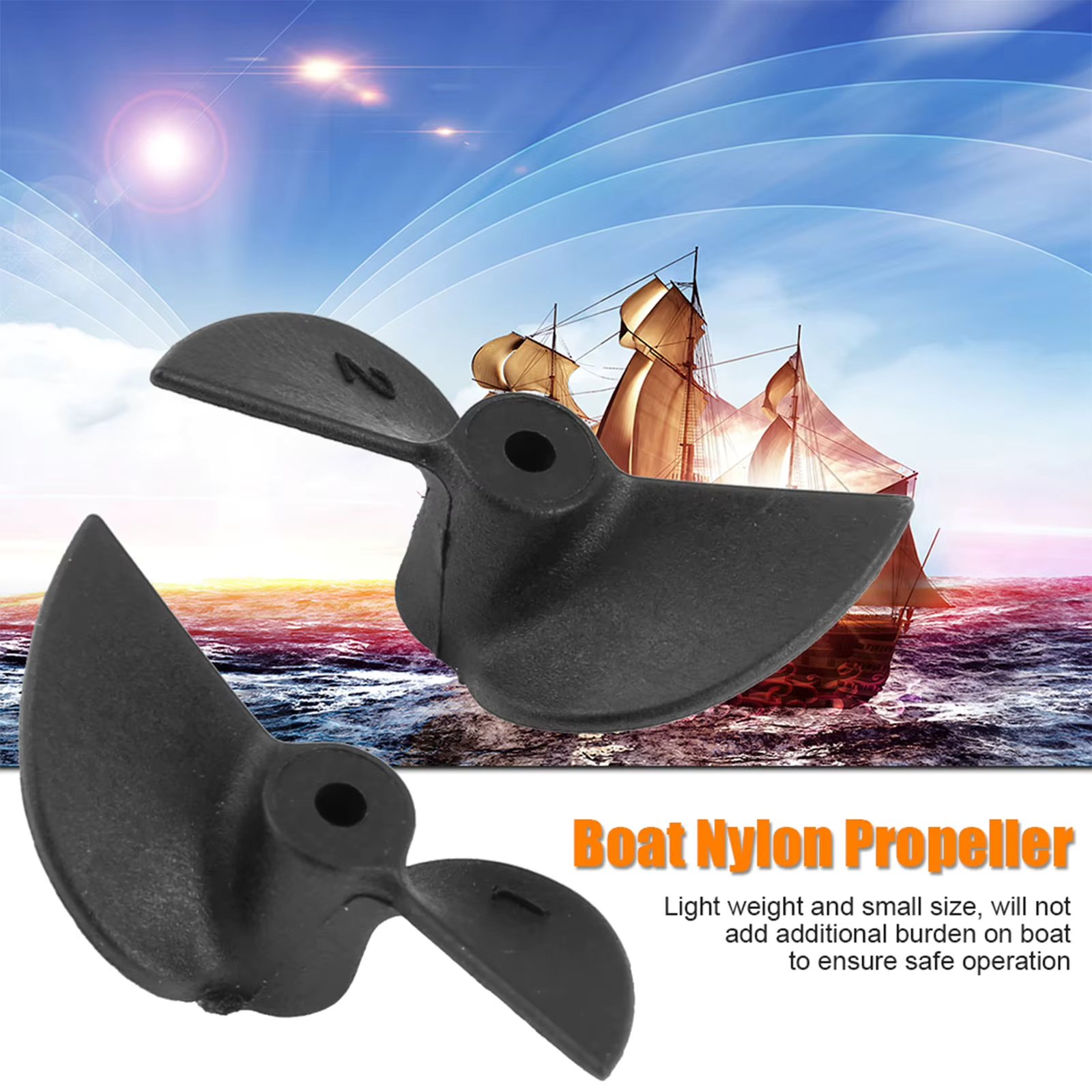 1pair Remote Control Ship Parts 2 Blades CW CCW Plastic RC Boat Propellers Set for 2mm Shaft